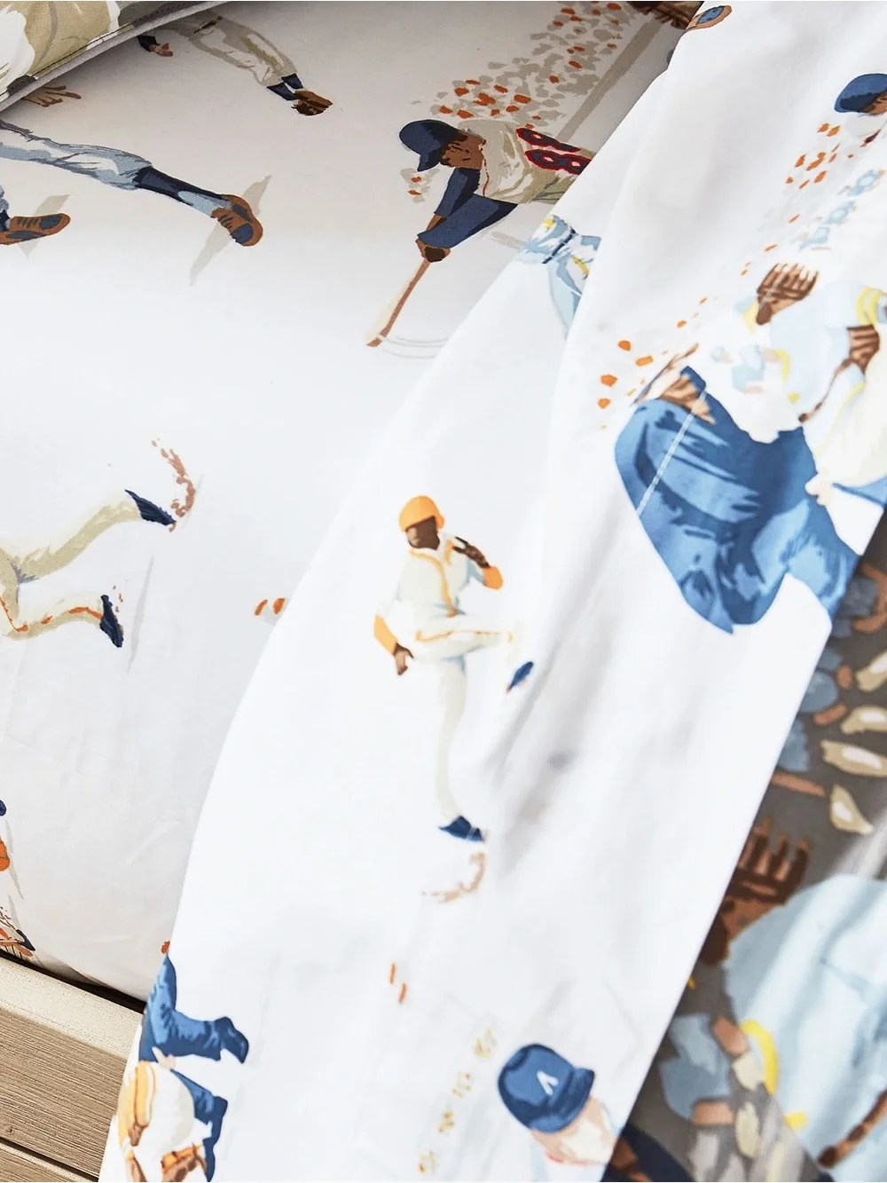 2 Pottery Barn Kids Vintage Baseball Organic Pillowcase - White